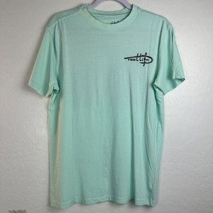 Reel Life Men's Ocean Washed Short Sleeve Soft Pre-Shrunk Tee Size Medium